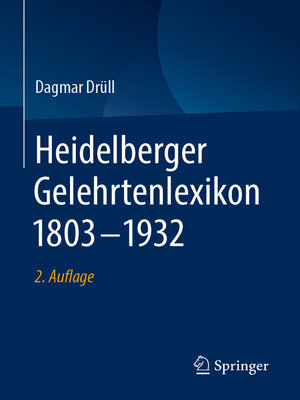 cover image of Heidelberger Gelehrtenlexikon 1803–1932